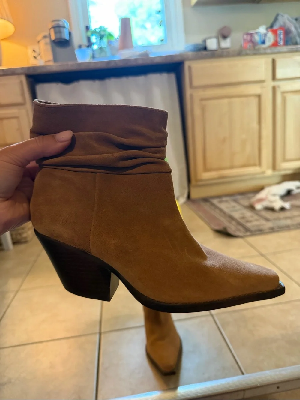 Vince Camuto Women’s Suede Ankle Boots in Tan
